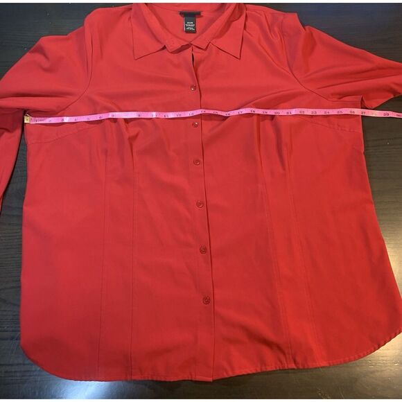 Plus Size Valentines Day Shirt Womens 22/24 Red Lane Bryant Blouse Office School - Picture 6 of 11